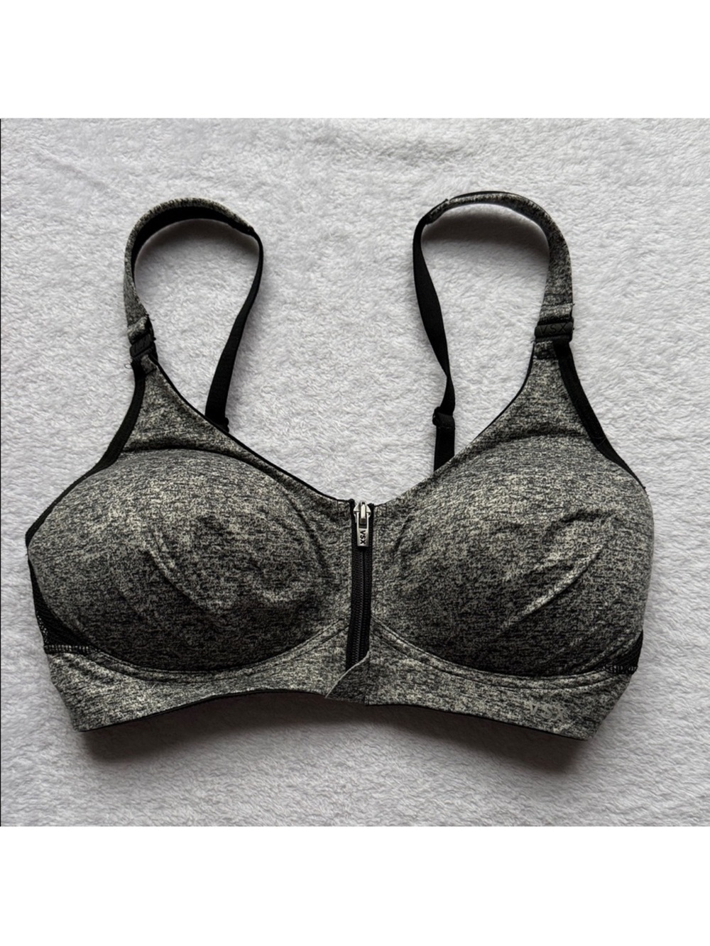 Victoria's Secret VSX Sport Zip Front Adjustable Sports Bra in Grey, Women's 34C
